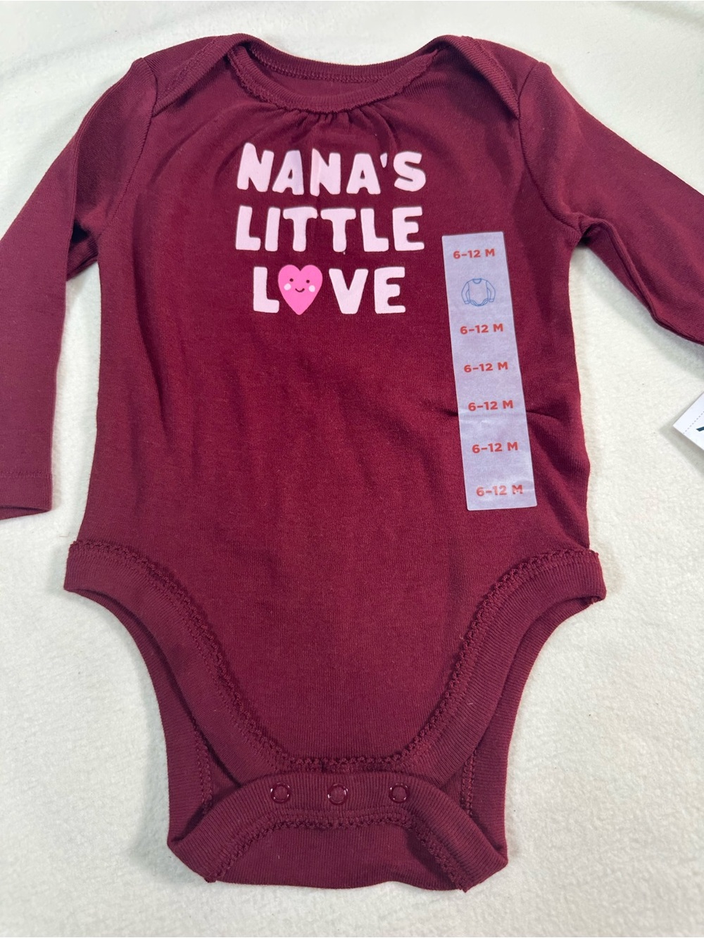 NWT Old Navy Baby Maroon One-Piece Size 6-12M - Picture 3 of 6